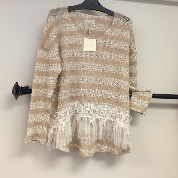 Lace Inset High Low Sweater!