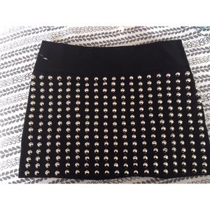 Studded Black Mini Skirt