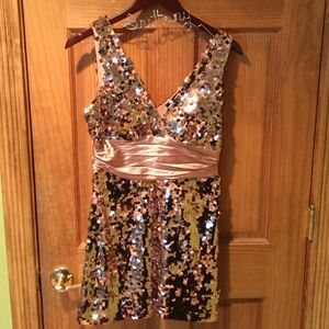 Forever 21 rose gold sequin dress