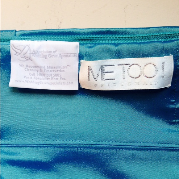 Short, teal party dress - Picture 4 of 4