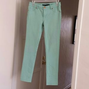 Gently used spandex pants light mint green