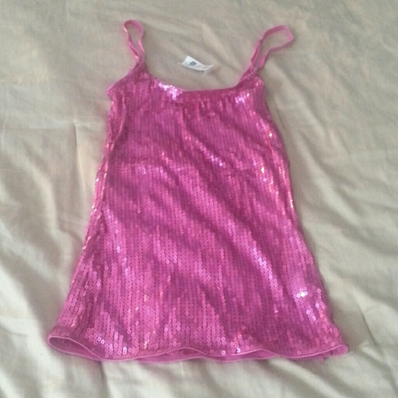 Pink sequined tank