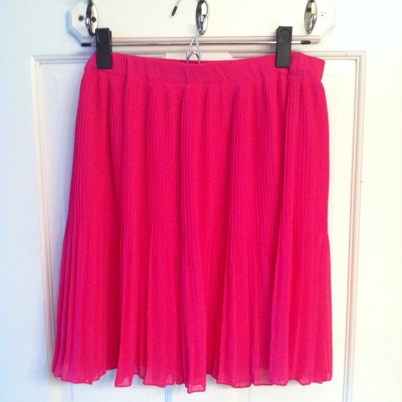 NWOT Pink pleated chiffon skirt