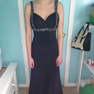 Size six navy blue evening gown