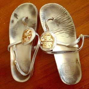 Authentic Tory Burch sandals gold
