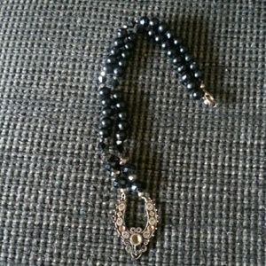 Black beaded necklace