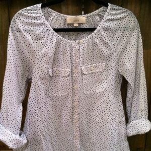 Polka dot LOFT cotton shirt