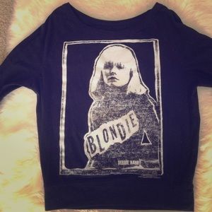 Blondie, heart of glass off the shoulder top
