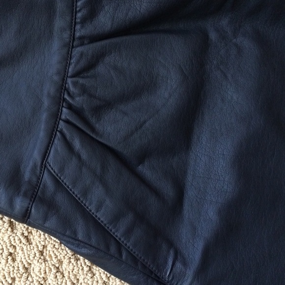 Black Faux Leather Circle Skirt - Picture 2 of 3