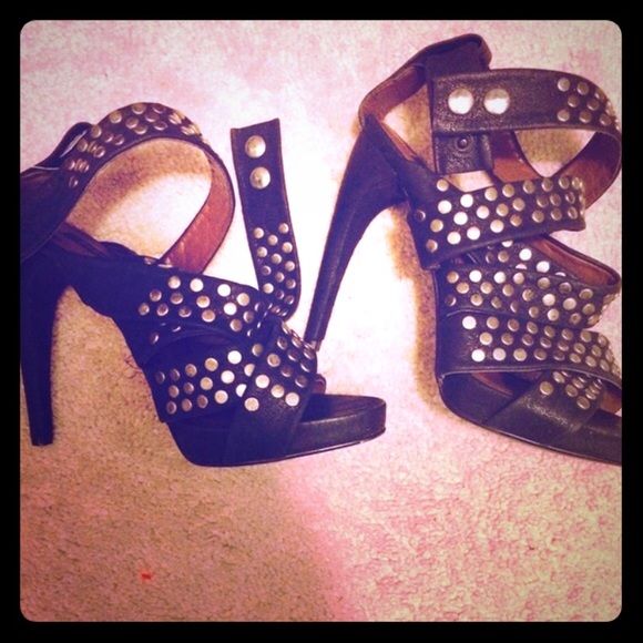 Zara studded wrap around heels