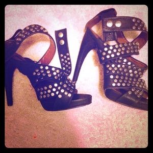 Zara studded wrap around heels