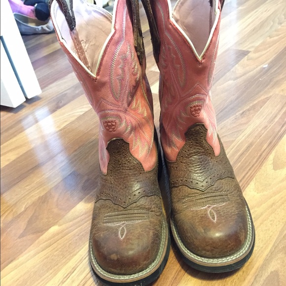 Pink and Brown Ariat boots