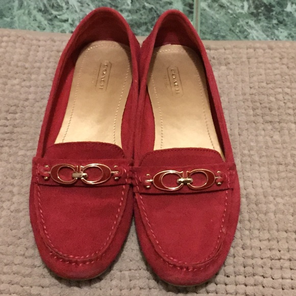 Sold! Sold! Lovely red loafers authentic Coach
