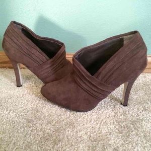 Brown suede booties size 10