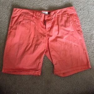 peach Bermuda shorts