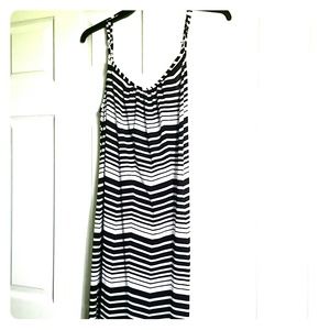 Black and white strip dress