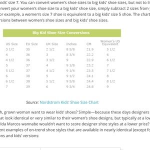 superga shoe size chart