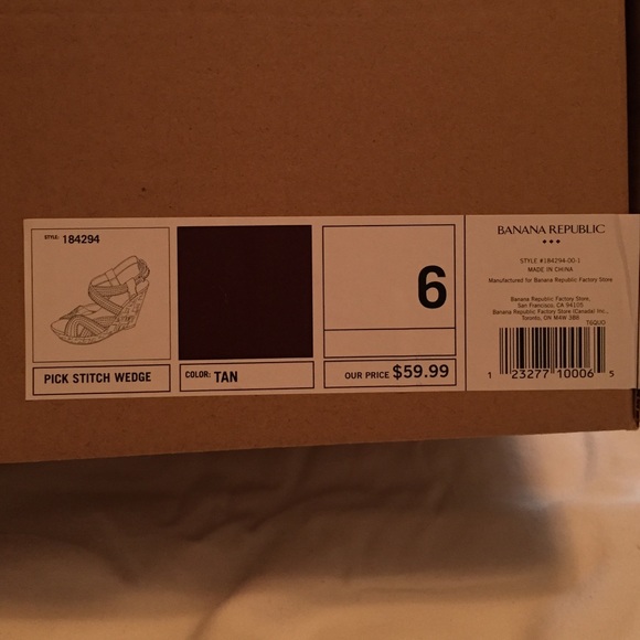 Banana Republic brown /tan wedges -size 6 - Picture 3 of 4