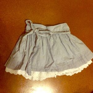 Hollister pinstripe blue and white skirt with lace