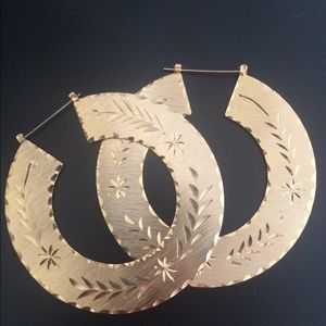 Costume gold earrings - huge hoops