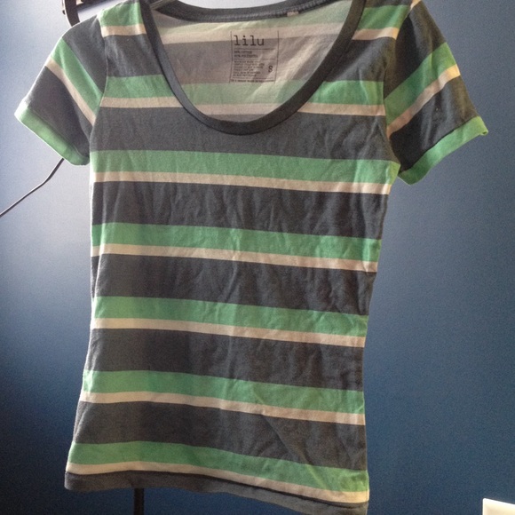 Fun striped scoop neck T