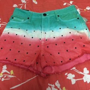 Watermelon high waisted shorts