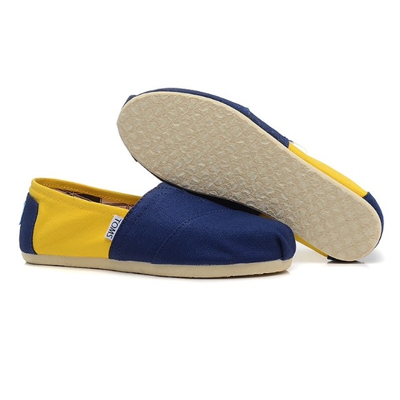 NEW Blue & Yellow Toms w/ Bag and Sticker!