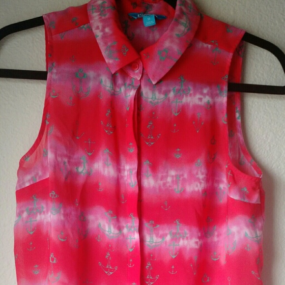 Pink Striped Anchor Tank Top - Picture 2 of 4