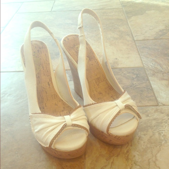 white wedge sandals