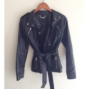 Fitted Vegan Leather Jacket