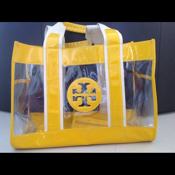 Tory Burch Handbags - Gently used Tory Burch Clear Yellow Tote