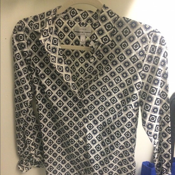 J crew printed button down