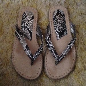 Snakeskin Print Flip Flops