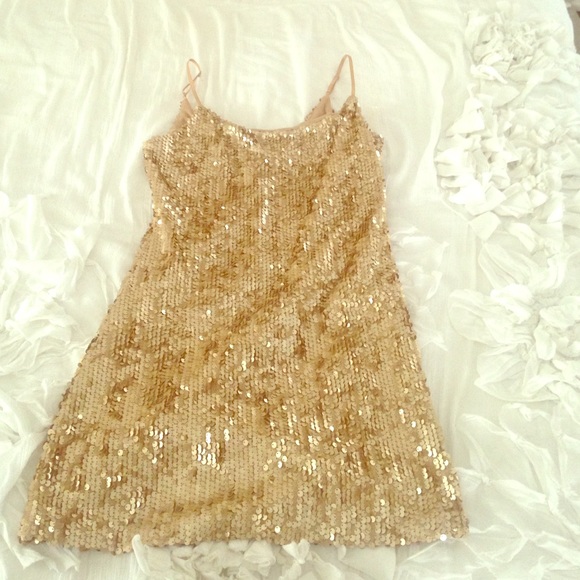 Gold sequin dress