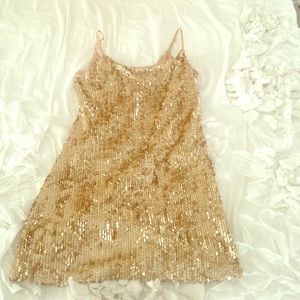 Gold sequin dress