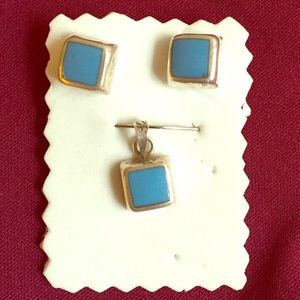 Earrings and pendant for necklace