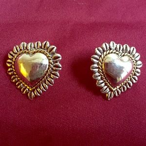 Silver and gold platted earring set