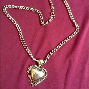 Silver Necklace with gold platted inlay