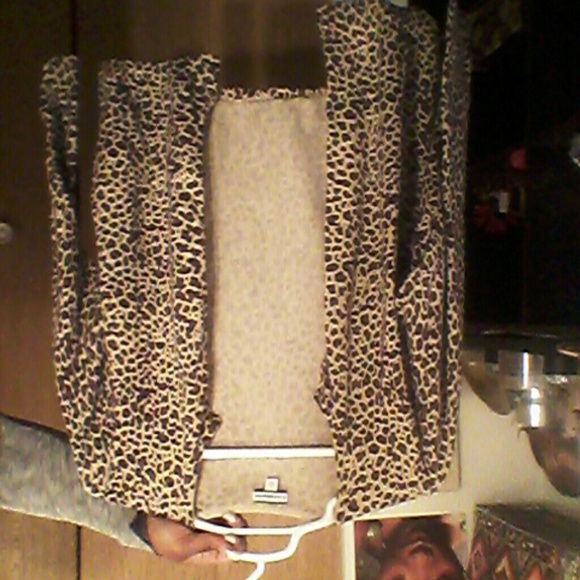 Croft & Barrow Sweaters - Leopard print button up cardigan