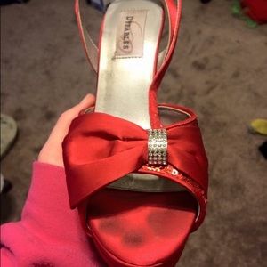 Red with Silver Heels