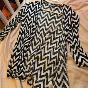 Black & white striped cover up. Very comfy