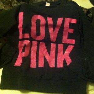 Blank and hot pink Victoria's Secret crew