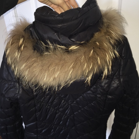 Jacket with racoon fur