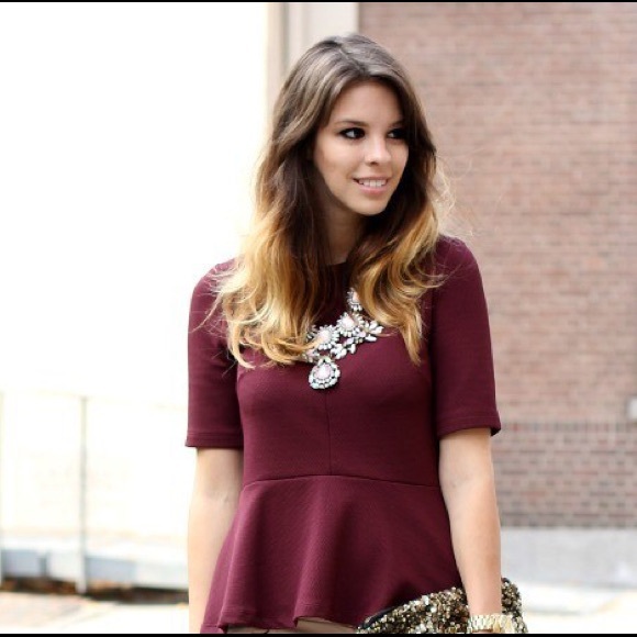 maroon peplum SALE