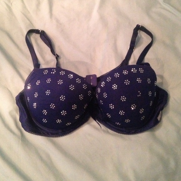Dark Blue Embellished Aerie Bra
