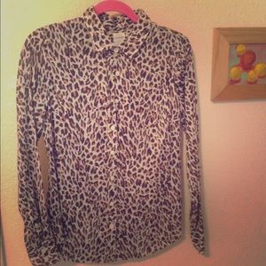 J. Crew leopard print "The Perfect Shirt" S