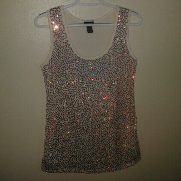 Pink Sequin Tank Top