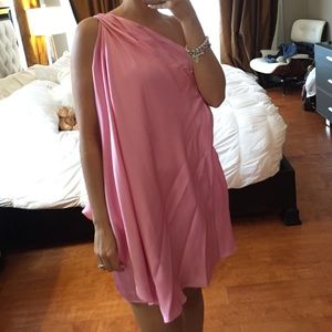 Halston Heritage like new pink one shoulder dress