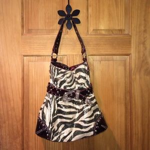 Metallic Red and Zebra Gold purse