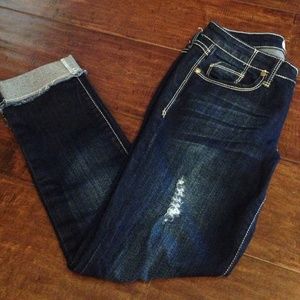 cropped denim jeans